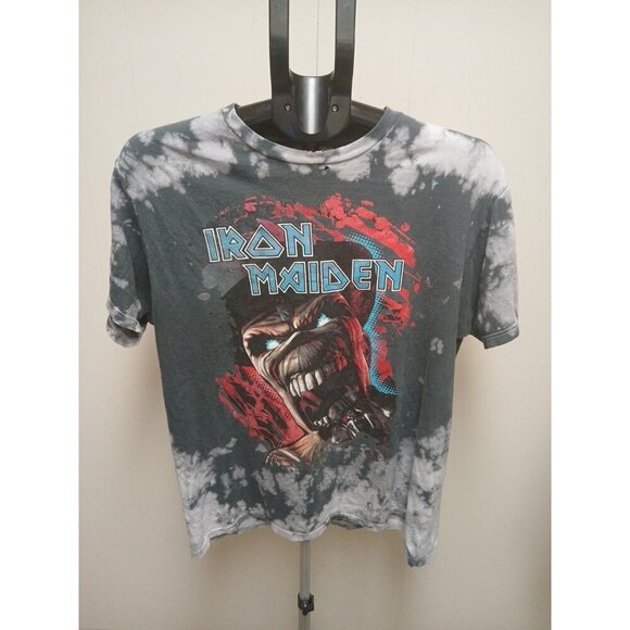 Other - Vtg 2017 Iron Maiden Tye Dye Eddie Top Hat T-Shirt Men Large Wildest Dreams Read